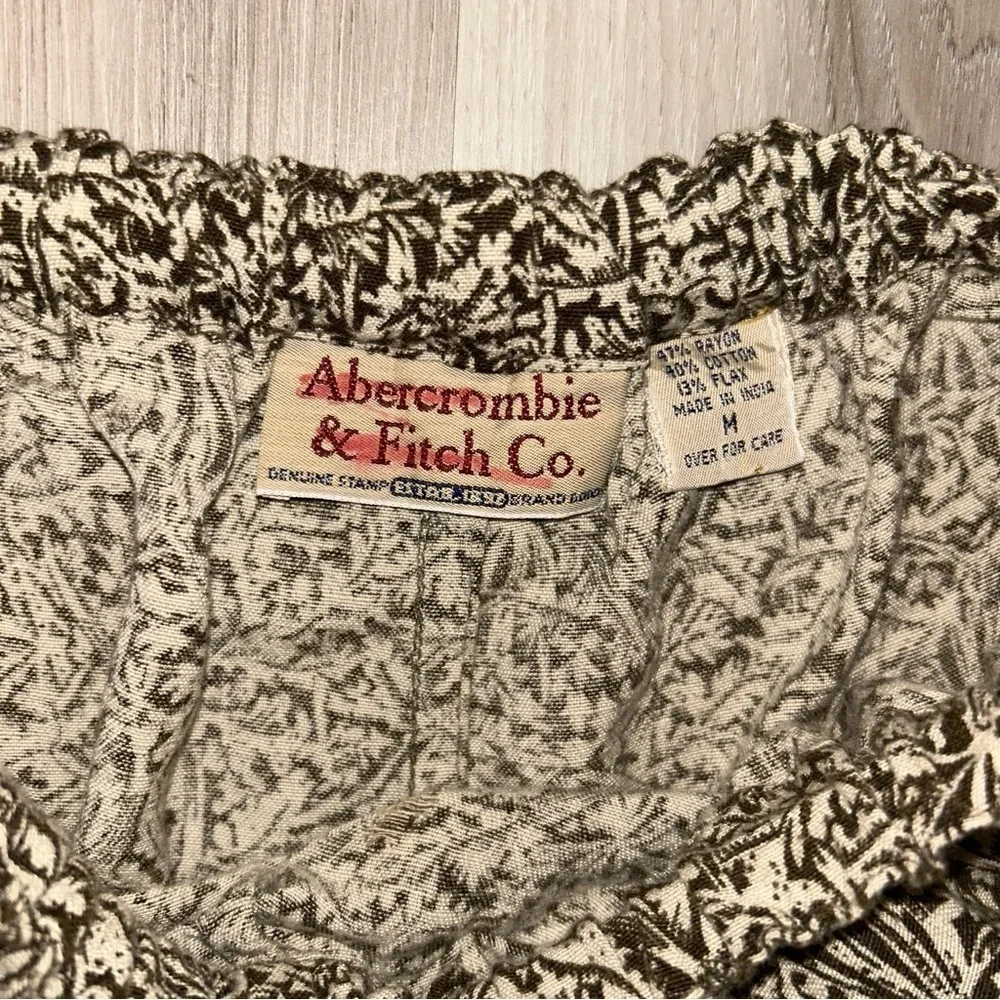 Abercrombie & Fitch 90s/2000s VTG Black and beige floral Patterned Pants - Picture 3 of 3